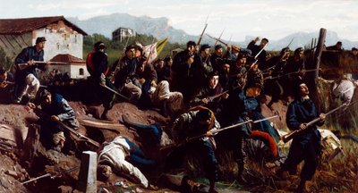 Bitwa pod Varese, c.1862 (olej na płótnie) autorstwa Federico Faruffini