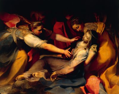Zemdlenie Dziewicy, fragment z „Złożenia Krzyża” autorstwa Federico Fiori Barocci or Baroccio