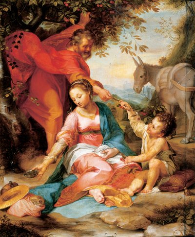 Reszta w ucieczce do Egiptu autorstwa Federico Fiori Barocci or Baroccio