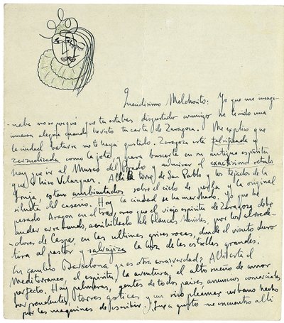 Autograf listu do Melchora Fernandeza Almagro, Granada, koniec stycznia 1926 r. autorstwa Federico Garcia Lorca