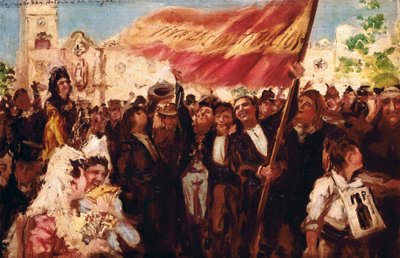 Plaza San Antonio de Cadiz w dniu przysięgi Konstytucji z 1812 roku (olej na płótnie) autorstwa Federico Godoy y Castro
