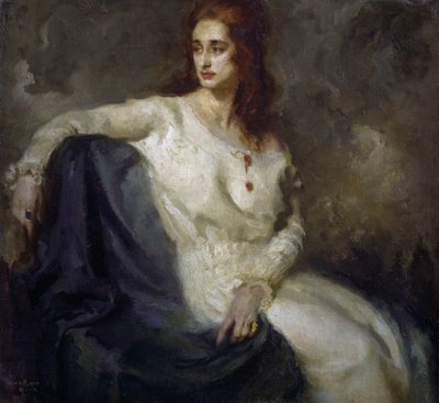 Dama w bieli (Dama in bianco) 1915 (olej na płótnie) autorstwa Federico Guglielmo Jehuda Pollack