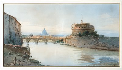 Zamek S. Angelo (akwarela) autorstwa Federico Schianchi