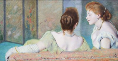 Francuski:  Causerie
Włoski: Sul divano autorstwa Federico Zandomeneghi