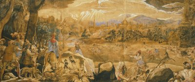 Scena myśliwska z wyimaginowaną Florencją – Federico Zuccaro (ok. 1540-1609) autorstwa Federico Zuccaro