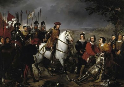 hiszpański: El Gran Capitán recorriendo el campo de la batalla de Ceriñola Gonzalo Fernández de Córdoba at the Battle of Cerignola
 lub hiszpański: El Gran Capitán después de la batalla de Ceriñola encuentra el cadáver de Luis de Armagnac Gonzalo Fernández autorstwa Federico de Madrazo y Kuntz