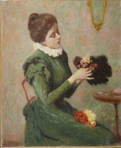 Milliner (la modiste) Zandomeneghi, Federico (1841-1917). olej na płótnie autorstwa Federigo Zandomeneghi