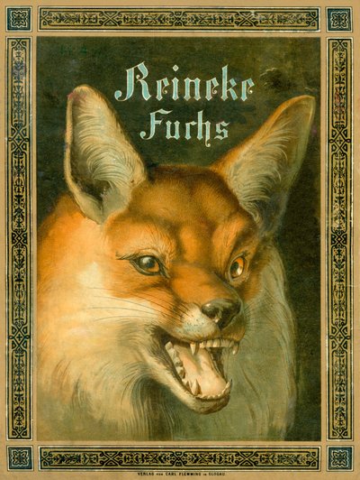 Przednia okładka Reynard the Fox lub „Reineke Fuchs” autorstwa Fedor Alexis Flinzer