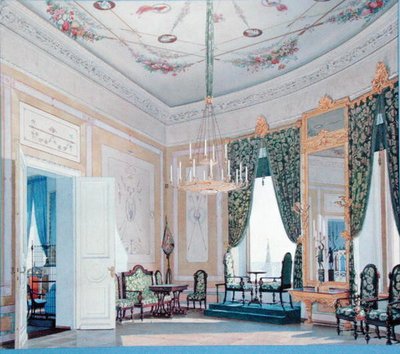 Salonik w Pałacu Mikołaja (Czudowa) na Kremlu, 1847 (wc na papierze) autorstwa Fedor Andreevich Klages