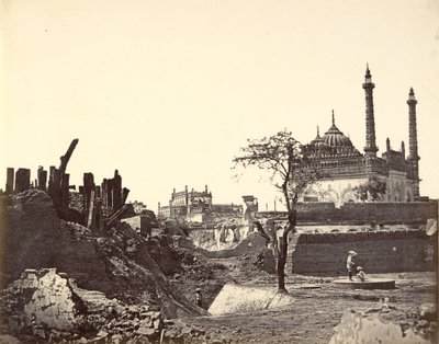 Bateria w pobliżu Begum Kotie. Drugi atak Sir Colina Campbella w marcu 1858 r. autorstwa Felice Beato