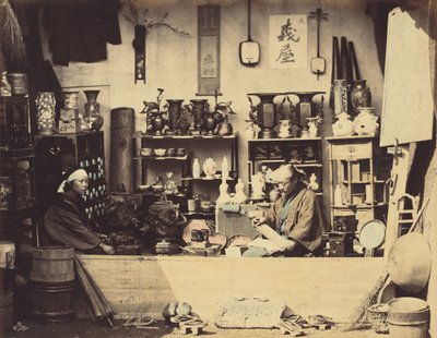 Sklep z osobliwościami, ok. godz. 1865. autorstwa Felice Beato