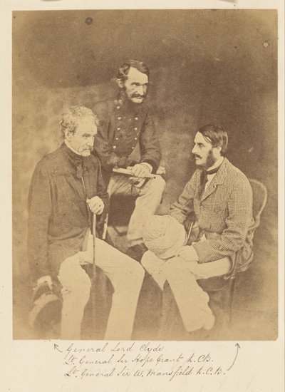 Generał Lord Clyde, generał porucznik Sir Hope Grant, K.C.B. i generał porucznik Sir W. Mansfield, K.C.B. autorstwa Felice Beato
