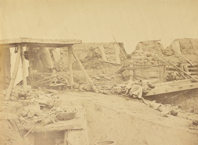 Wnętrze wejścia brytyjskiego, North Fort 21 sierpnia 1860 r autorstwa Felice Beato
