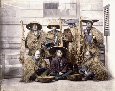 Japoński Yakonin w stroju ceremonialnym, ok. 1868 r. autorstwa Felice Beato
