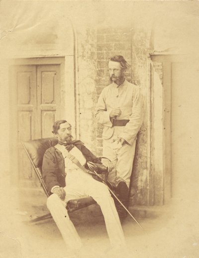Generał dywizji Sir Robert Napier i podpułkownik William Wilberforce Harris Greathed, Bengal autorstwa Felice Beato