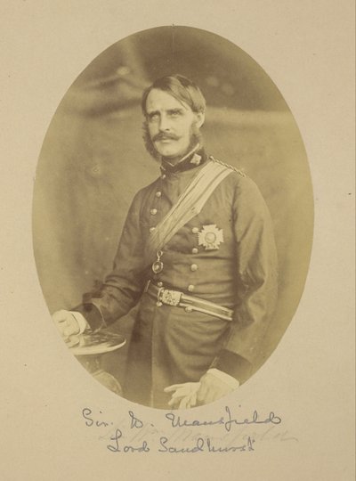 Portret generała dywizji sir Williama Rose Mansfielda, 1. barona Sandhurst autorstwa Felice Beato