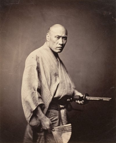 Samuraj, Jokohama, 1864-65. autorstwa Felice Beato