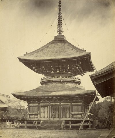 Parterowa Pagoda, Świątynia Hachiman, Kamakura autorstwa Felice Beato