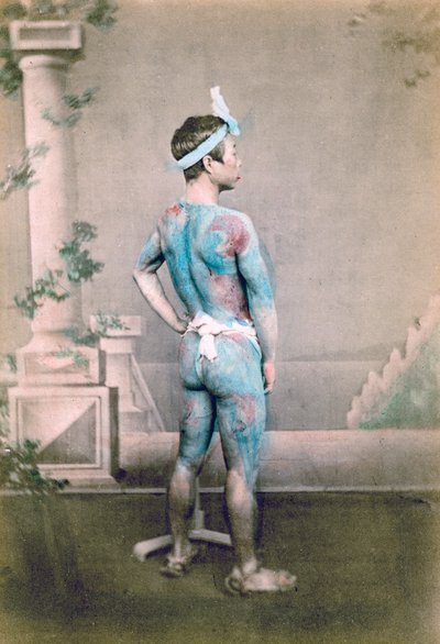 Wytatuowany japoński zakład dla pana młodego, Japonia, 1882 r autorstwa Felice Beato