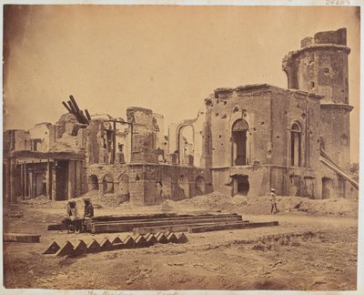 Front Rezydencji, Lucknow, 1858 autorstwa Felice Beato