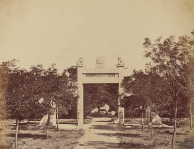 Grób w pobliżu Palichian, scena rozpoczęcia ataku z 21 września 1860 r. autorstwa Felice Beato