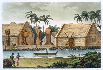 „Grób Tamahamah w Kaiakakooa, Wyspy Sandwich”, c1820-1839 autorstwa Felice Campi