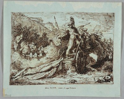 Achilles ciągnie ciało Hektora autorstwa Felice Giani