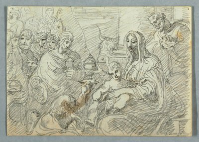 Adoracja studium Trzech Króli po Lodovico Carracci autorstwa Felice Giani