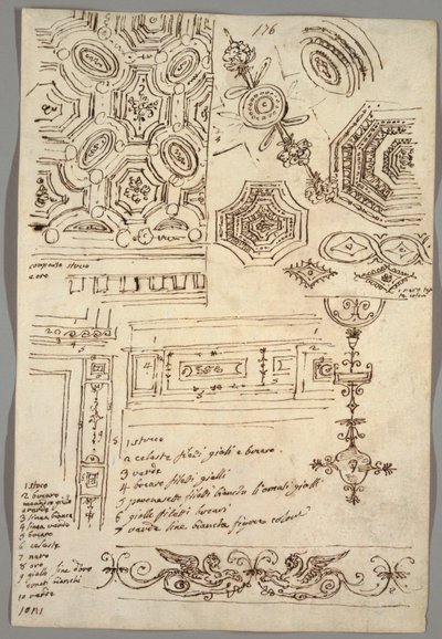Motywy dekoracyjne; Verso: Badania anatomiczne autorstwa Felice Giani
