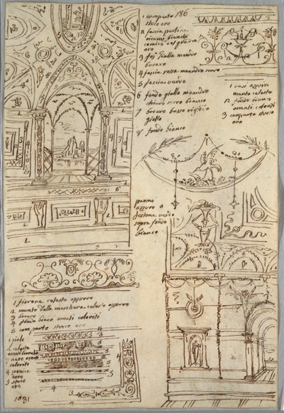 Studia dekoracyjne; Verso: Badania anatomiczne autorstwa Felice Giani