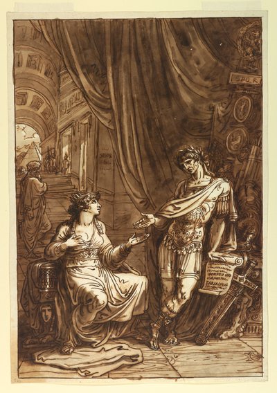 Rysunek Kleopatra błagająca O, ok. 1820 r. autorstwa Felice Giani