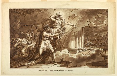 Rysunek, Iris zachęca Priama do odebrania ciała Hektora Achillesowi, 1810-20 autorstwa Felice Giani