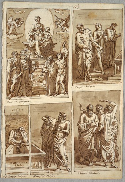 Cztery studia nad utworami Perugino i Francia autorstwa Felice Giani