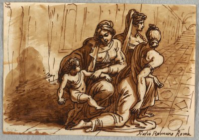 Grupa postaci, Studium darowizny, wg Giulio Romano autorstwa Felice Giani