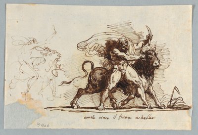 Hercules renderuje róg z byka Achelousa autorstwa Felice Giani