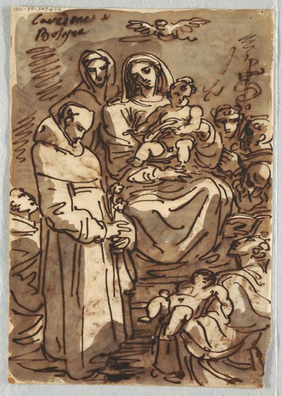 Trójca Święta z martwym Chrystusem w chwale według Palma Giovane; Adoracja Trzech Króli, studium wg Lodovico Carracci autorstwa Felice Giani
