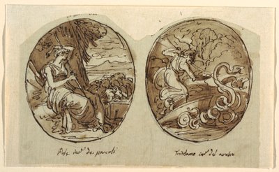 Pales, Triptolemus, Dekoracja skarbca, Sala dei Legislatori, Palazzo Conti-Sinibaldi autorstwa Felice Giani