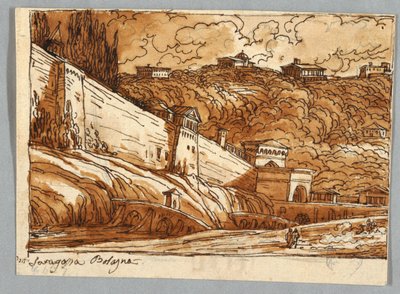 Sketchbook Page, Folio 57: Studium według Porta di Saragossa w Bolonii; Verso, Detale architektoniczne autorstwa Felice Giani