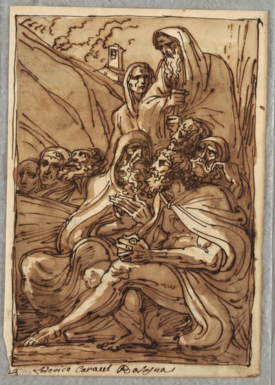 Św. Antoni i pustelnicy, studium wg Lodovico Carracci autorstwa Felice Giani