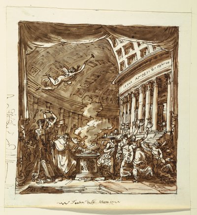 Scenografia: Kurtyna, Warsztat Apollo autorstwa Felice Giani