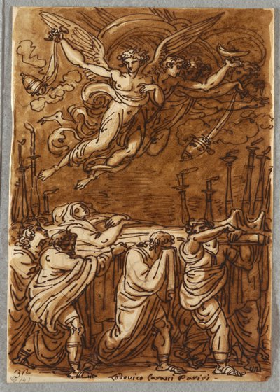Apostołowie niosący Ciało Dziewicy do grobu, studium wg Lodovico Carracci autorstwa Felice Giani