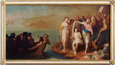 Przybycie włoskich zesłańców do Francji w 1802 r. (Malarstwo, początek XIX w.) autorstwa Felice Guascone