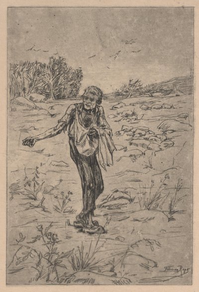 Siewca przypowieści (akwaforta) autorstwa Félicien Rops