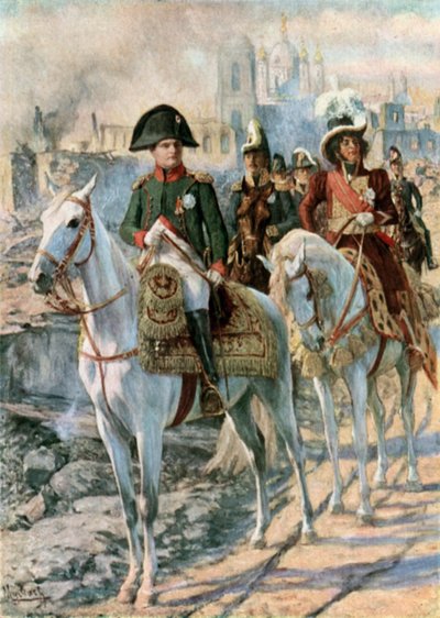 Napoleon wśród ruin Smoleńska autorstwa Felicien baron de Myrbach Rheinfeld