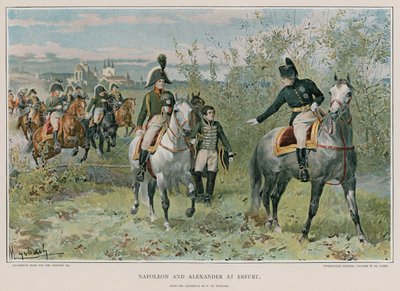 Napoleon i Aleksander w Erfurcie autorstwa Felicien baron de Myrbach Rheinfeld