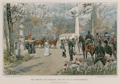 Spotkanie Napoleona i Piusa VII w Fontainebleau autorstwa Felicien baron de Myrbach Rheinfeld