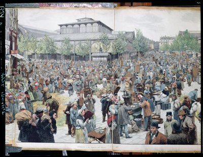 Widok Les Halles, 1885 autorstwa Felicien baron de Myrbach Rheinfeld