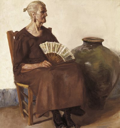 Siedząca kobieta, XX w. (olej na płótnie) autorstwa Felipe Abarzuza y Rodriguez de Arias