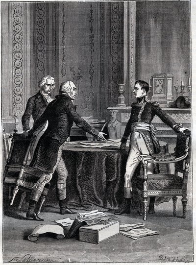 Pierwsze obrady trzech konsulów w Peer-Luxembourg - Napoleona Bonaparte, Emmanuela Josepha Sieyesa i Pierre