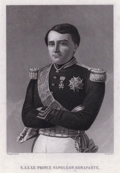 Książę Napoleon Bonaparte, syn Hieronima, króla Westfalii, najmłodszy brat cesarza Napoleona I (rycina) autorstwa Felix (after) Philippoteaux